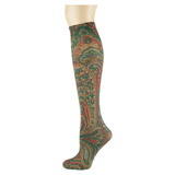 Hat Box on Taupe Knee Highs