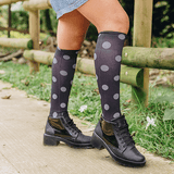 Polka Dot on Smoke Knee Highs