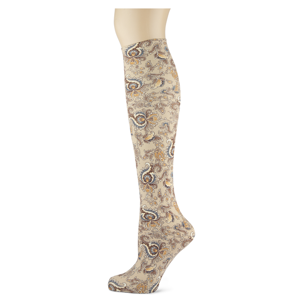 Whole Wheat Paisley Knee Highs
