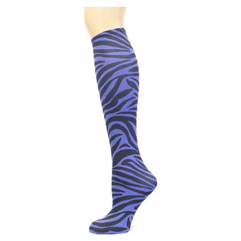 Bengal Tiger on Periwinkle Knee Highs