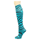 Bengal Tiger on Turquoise Knee Highs