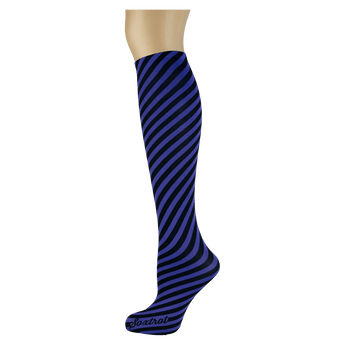 Bias Stripe on Periwinkle Knee Highs