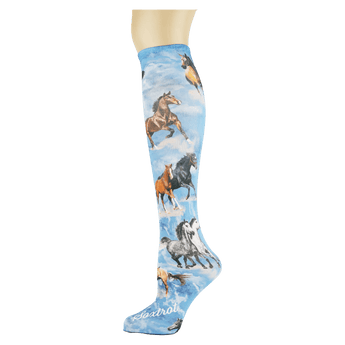 Denim Horses Tweener Knee Highs