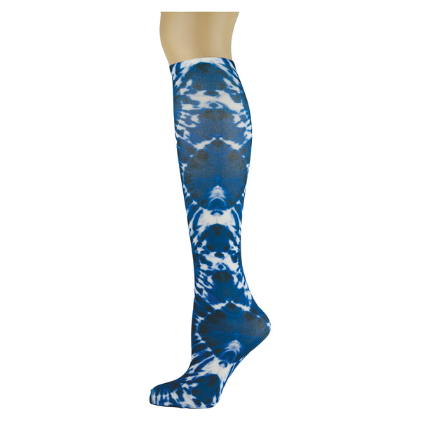 Indigo Tie Dye Tweener Knee Highs