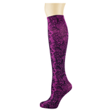 Lace Trellis on Magenta Knee Highs