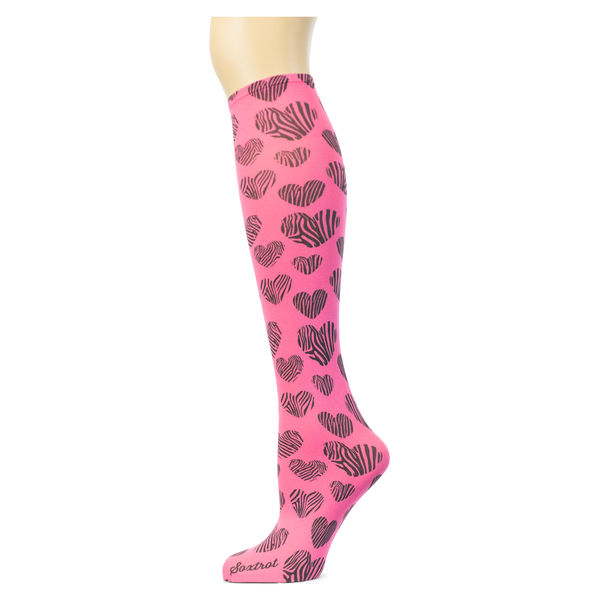 Zebra Hearts on Azalea Knee Highs