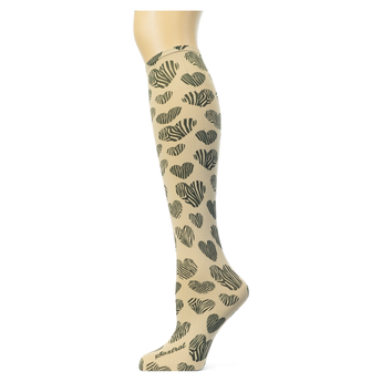 Zebra Hearts on Fossil Knee Highs